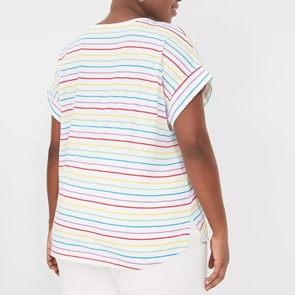 Lane Bryant Pride Stripe Easy Roll-Sleeve Tee in Size 18/20 (2X) - Picture 10 of 10